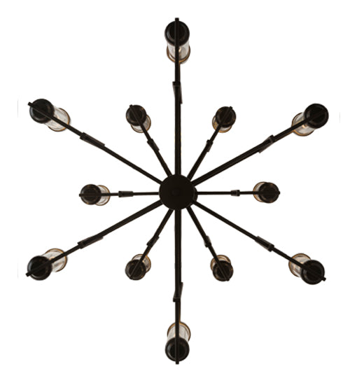 Meyda Lighting Landon 44" 12-Light Bronze Chandelier With Clear Shade Glass