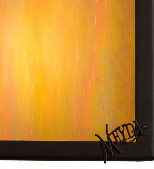 Meyda Lighting Lanier 7" 2-Light Oil Rubbed Bronze Wall Sconce With Beige Iridescent Art Shade Glass
