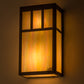 Meyda Lighting Lanier 7" 2-Light Oil Rubbed Bronze Wall Sconce With Beige Iridescent Art Shade Glass