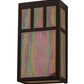 Meyda Lighting Lanier 7" 2-Light Oil Rubbed Bronze Wall Sconce With Beige Iridescent Art Shade Glass