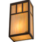 Meyda Lighting Lanier 7" 2-Light Oil Rubbed Bronze Wall Sconce With Beige Iridescent Art Shade Glass
