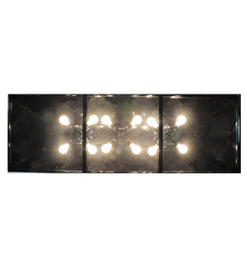 Meyda Lighting Laquer 61" 12-Light Mirror Black Island Pendant Light