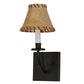 Meyda Lighting Laredo 6" Dark Roast Wall Sconce With Brown and Beige Fabric Shade