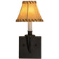 Meyda Lighting Laredo 6" Dark Roast Wall Sconce With Brown and Beige Fabric Shade