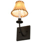 Meyda Lighting Laredo 6" Dark Roast Wall Sconce With Brown and Beige Fabric Shade