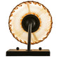 Meyda Lighting Laredo 6" Dark Roast Wall Sconce With Brown and Beige Fabric Shade