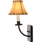 Meyda Lighting Laredo 6" Dark Roast Wall Sconce With Brown and Beige Fabric Shade