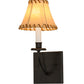 Meyda Lighting Laredo 6" Dark Roast Wall Sconce With Brown and Beige Fabric Shade