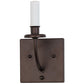 Meyda Lighting Laredo 6" Mahogany Bronze Wall Sconce With Brown Faux Leather Shade