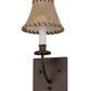 Meyda Lighting Laredo 6" Mahogany Bronze Wall Sconce With Brown Faux Leather Shade