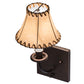 Meyda Lighting Laredo 6" Mahogany Bronze Wall Sconce With Brown Faux Leather Shade