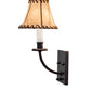Meyda Lighting Laredo 6" Mahogany Bronze Wall Sconce With Brown Faux Leather Shade