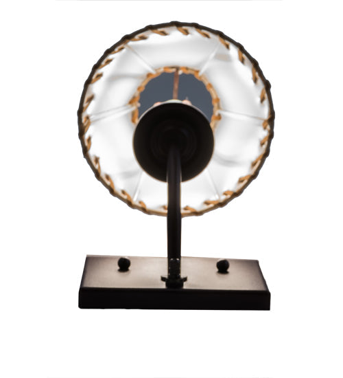 Meyda Lighting Laredo 6" Mahogany Bronze Wall Sconce With Brown Faux Leather Shade