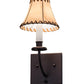 Meyda Lighting Laredo 6" Mahogany Bronze Wall Sconce With Brown Faux Leather Shade