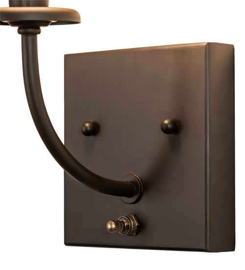 Meyda Lighting Laredo 6" Oil Rubbed Bronze Wall Sconce With Beige Faux Leather Tan Shade