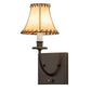 Meyda Lighting Laredo 6" Oil Rubbed Bronze Wall Sconce With Beige Faux Leather Tan Shade