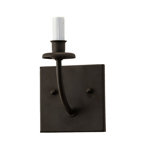 Meyda Lighting Laredo 6" Oil Rubbed Bronze Wall Sconce With Brown Faux Leather Shade