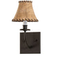 Meyda Lighting Laredo 6" Oil Rubbed Bronze Wall Sconce With Brown Faux Leather Shade