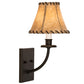 Meyda Lighting Laredo 6" Oil Rubbed Bronze Wall Sconce With Brown Faux Leather Shade