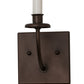 Meyda Lighting Laredo 6" Wall Sconce With Beige Faux Leather Shade