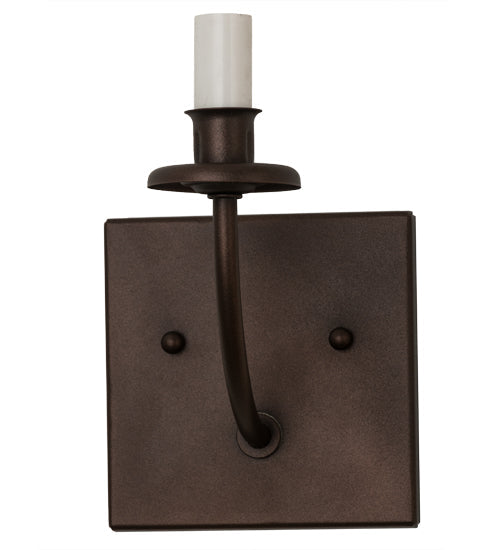 Meyda Lighting Laredo 6" Wall Sconce With Beige Faux Leather Shade