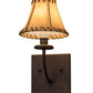 Meyda Lighting Laredo 6" Wall Sconce With Beige Faux Leather Shade
