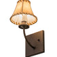 Meyda Lighting Laredo 6" Wall Sconce With Beige Faux Leather Shade