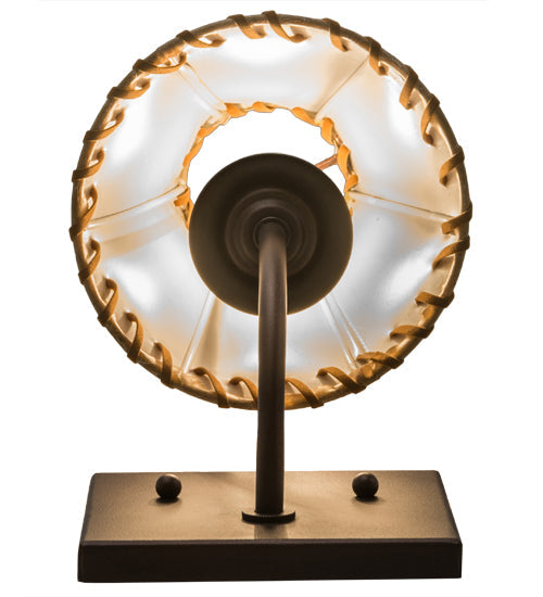 Meyda Lighting Laredo 6" Wall Sconce With Beige Faux Leather Shade