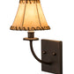 Meyda Lighting Laredo 6" Wall Sconce With Beige Faux Leather Shade
