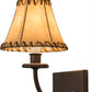 Meyda Lighting Laredo 6" Wall Sconce With Beige Faux Leather Shade