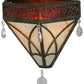Meyda Lighting Larkfield 12" 2-Light Capri Wall Sconce With Beige and Red Shade Glass