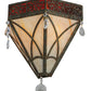 Meyda Lighting Larkfield 12" 2-Light Capri Wall Sconce With Beige and Red Shade Glass
