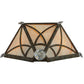 Meyda Lighting Larkfield 12" 2-Light Capri Wall Sconce With Beige and Red Shade Glass