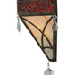 Meyda Lighting Larkfield 12" 2-Light Capri Wall Sconce With Beige and Red Shade Glass