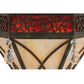 Meyda Lighting Larkfield 12" 2-Light Capri Wall Sconce With Beige and Red Shade Glass