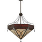Meyda Lighting Larkfield 37" 6-Light Capri Inverted Pendant Light With Travertine Idalight and Maduro Idalight Shade Glass
