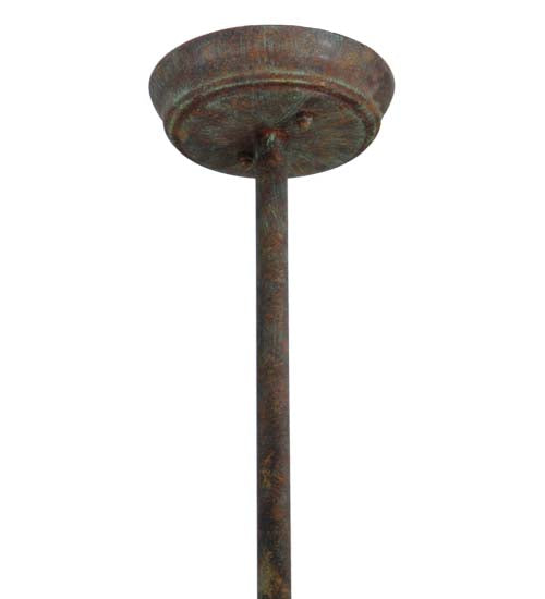 Meyda Lighting Larkfield 37" 6-Light Capri Inverted Pendant Light With Travertine Idalight and Maduro Idalight Shade Glass