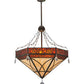 Meyda Lighting Larkfield 37" 6-Light Capri Inverted Pendant Light With Travertine Idalight and Maduro Idalight Shade Glass