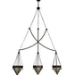 Meyda Lighting Larkfield 62" 3-Light Capri Pendant Light With Beige and Red Shade Glass