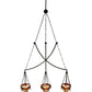 Meyda Lighting Larkfield 62" 3-Light Capri Pendant Light With Beige and Red Shade Glass