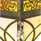Meyda Lighting Larkfield 62" 3-Light Capri Pendant Light With Beige and Red Shade Glass
