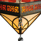 Meyda Lighting Larkfield 62" 3-Light Capri Pendant Light With Beige and Red Shade Glass
