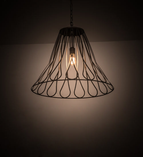 Meyda Lighting Larme 194976 26" Matte Clear Steel Pendant Light