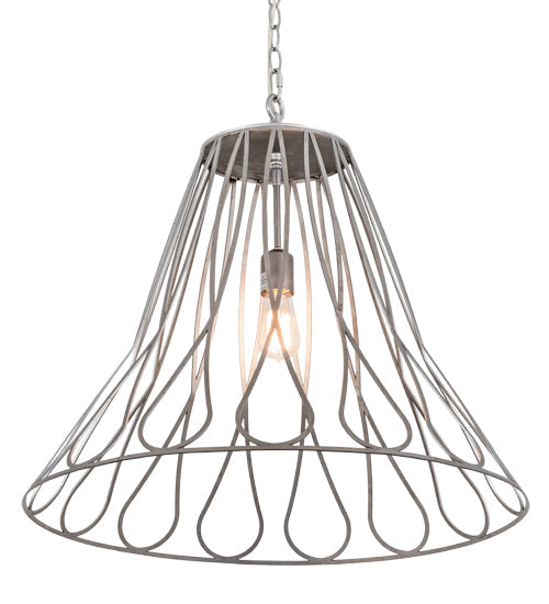 Meyda Lighting Larme 194976 26" Matte Clear Steel Pendant Light