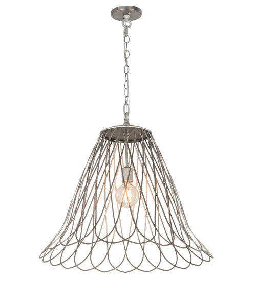 Meyda Lighting Larme 26" Matte Clear Steel Pendant Light