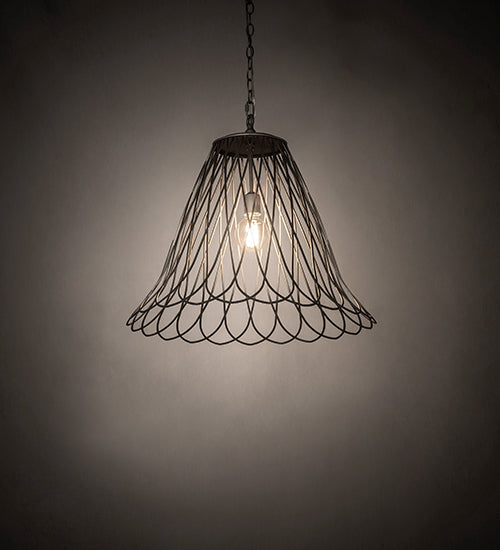 Meyda Lighting Larme 26" Matte Clear Steel Pendant Light