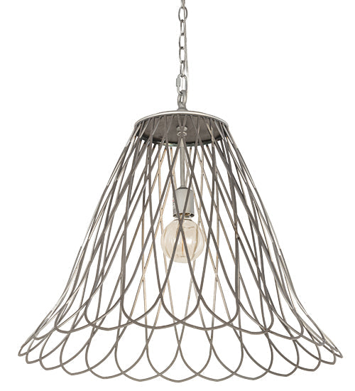 Meyda Lighting Larme 26" Matte Clear Steel Pendant Light