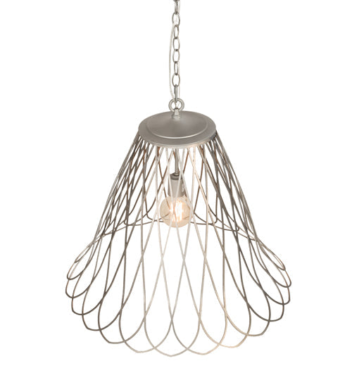 Meyda Lighting Larme 26" Matte Clear Steel Pendant Light