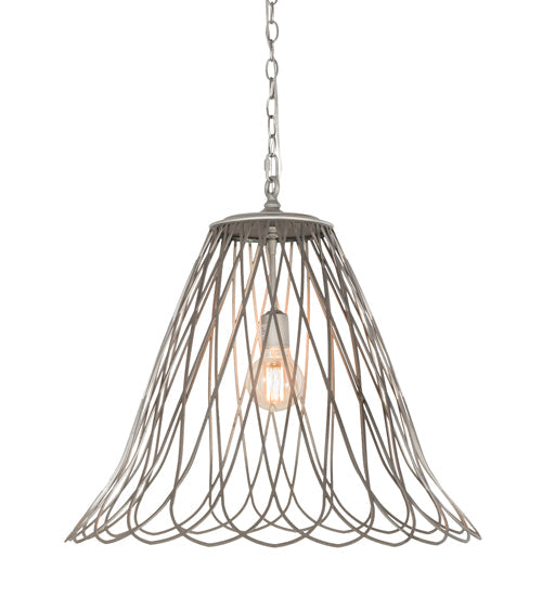 Meyda Lighting Larme 26" Matte Clear Steel Pendant Light