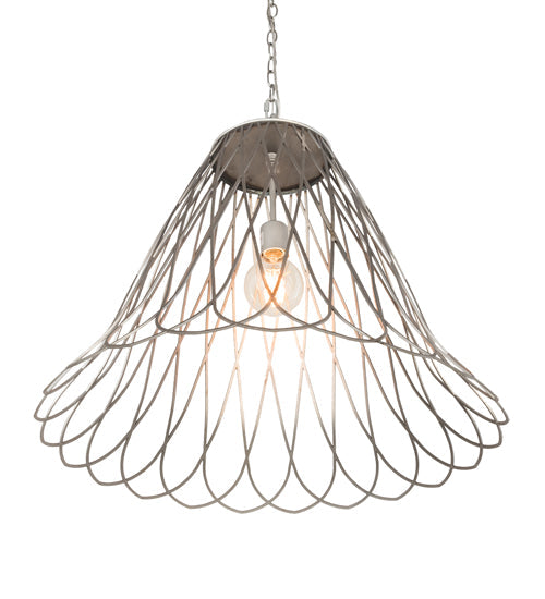 Meyda Lighting Larme 26" Matte Clear Steel Pendant Light